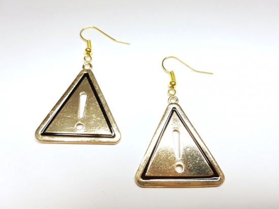 Ausrufezeichen Ohrringe schwarz goldfarben